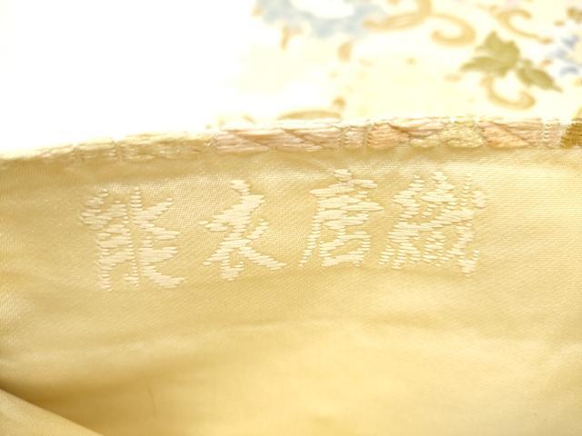 平和屋着物●六通柄袋帯　衲衣唐織　牡丹唐草文様　金糸　正絹　逸品　CABI0372hy