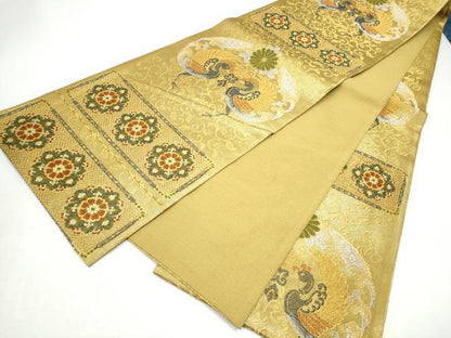 平和屋着物●六通柄袋帯　宮廷貝紫　菊屏風文　金銀糸　正絹　逸品　CABI0380hy