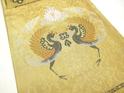 平和屋着物●六通柄袋帯　宮廷貝紫　菊屏風文　金銀糸　正絹　逸品　CABI0380hy