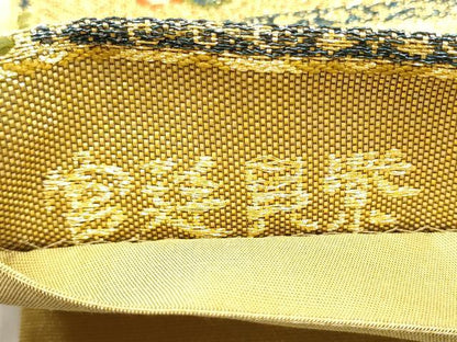 平和屋着物●六通柄袋帯　宮廷貝紫　菊屏風文　金銀糸　正絹　逸品　CABI0380hy