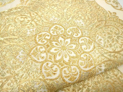 平和屋着物●西陣　川島織物　六通柄　本袋帯　正倉院花文　金糸　正絹　逸品　CABI0382hy