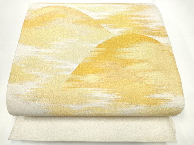 平和屋着物●太鼓柄袋帯　綴れ　遠山霞文　金糸　正絹　逸品　CABI0386hy