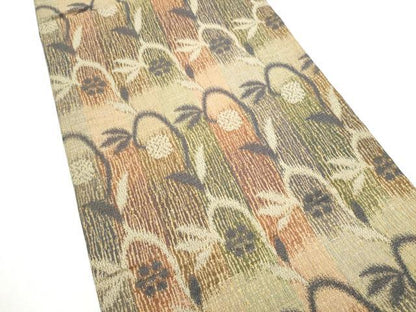 平和屋着物●両面　全通柄袋帯　花唐草文　正絹　逸品　CABI0389hy