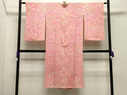 平和屋着物●アンティーク　大正ロマン　長襦袢　袷　舞花文　正絹　逸品　CABI0401gh
