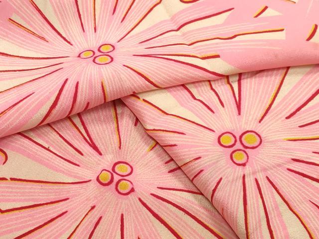 平和屋着物●アンティーク　大正ロマン　長襦袢　袷　舞花文　正絹　逸品　CABI0401gh
