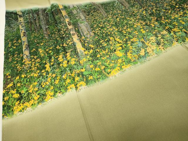 平和屋着物●中国国宝刺繍　乱針刺繍　訪問着　草木文　暈し染め　正絹　逸品　CABI0402gh