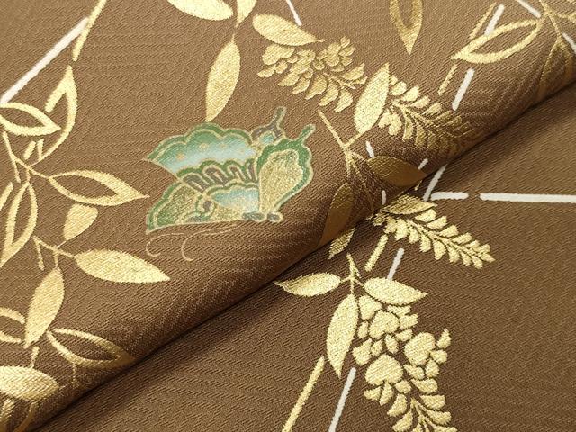 平和屋着物●訪問着　舞蝶草花文　暈し染め　金彩　正絹　逸品　CABI0403gh