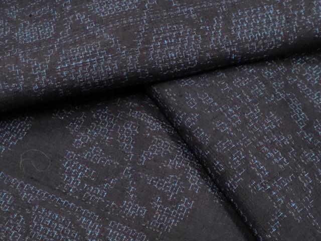 平和屋着物●結城紬　100亀甲　エ霞籠目花文　正絹　逸品　CABI0404gh