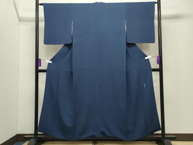 平和屋着物●重要無形文化財　人間国宝　中村勇二郎　江戸小紋　鳳凰花唐草文　鬼しぼ縮緬　正絹　逸品　CABI0405gh