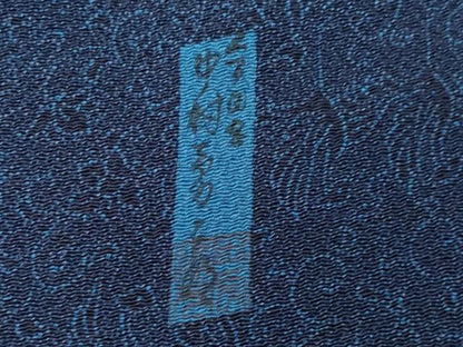 平和屋着物●重要無形文化財　人間国宝　中村勇二郎　江戸小紋　鳳凰花唐草文　鬼しぼ縮緬　正絹　逸品　CABI0405gh