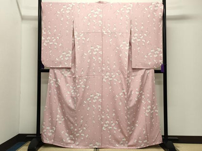 平和屋着物●小振袖　二尺袖　枝垂れ桜文　正絹　逸品　未使用　CABI0406gh
