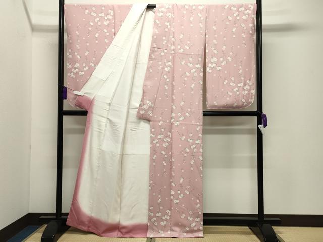 平和屋着物●小振袖　二尺袖　枝垂れ桜文　正絹　逸品　未使用　CABI0406gh