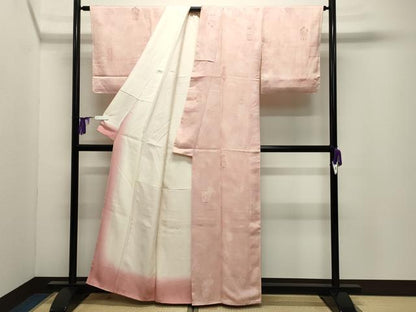 平和屋着物●上質な小紋　地紋起こし　花瓶花文　正絹　逸品　CABI0408gh