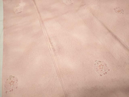 平和屋着物●上質な小紋　地紋起こし　花瓶花文　正絹　逸品　CABI0408gh
