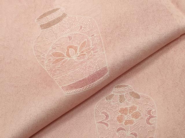 平和屋着物●上質な小紋　地紋起こし　花瓶花文　正絹　逸品　CABI0408gh