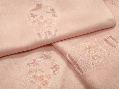 平和屋着物●上質な小紋　地紋起こし　花瓶花文　正絹　逸品　CABI0408gh