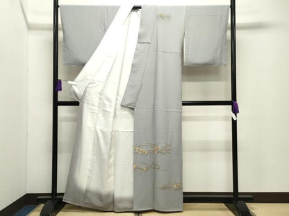 平和屋着物●訪問着　手描き　南天文　金銀彩　正絹　逸品　CABI0410gh