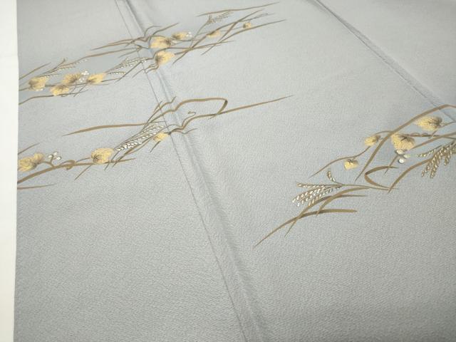 平和屋着物●訪問着　手描き　南天文　金銀彩　正絹　逸品　CABI0410gh