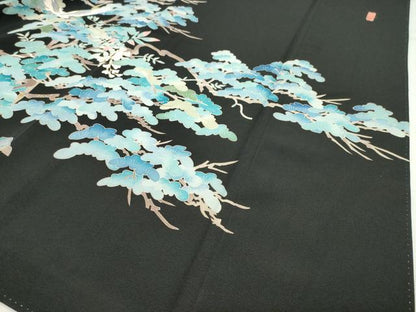 平和屋着物●本加賀友禅作家　池田裕　黒留袖　飛鶴枝松花文　正絹　逸品　CABI0412gh