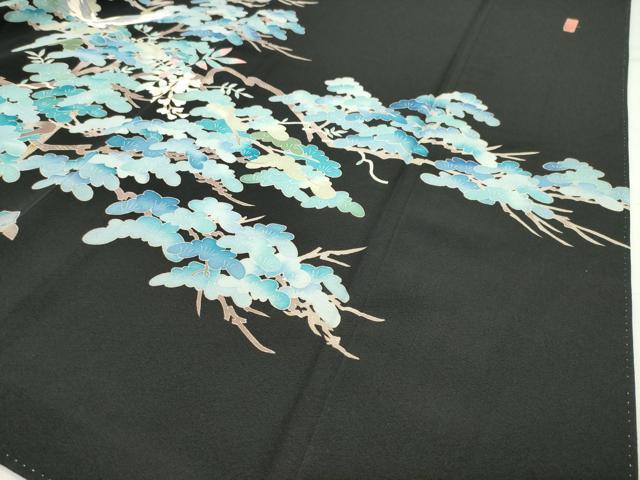 平和屋着物●本加賀友禅作家　池田裕　黒留袖　飛鶴枝松花文　正絹　逸品　CABI0412gh