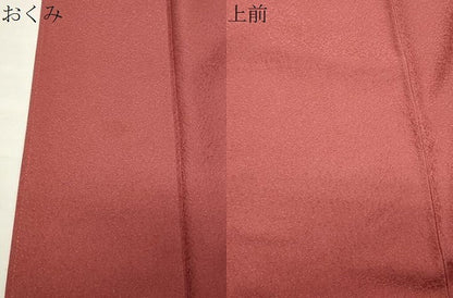 平和屋着物●上質な色無地　紋意匠　鳶色　正絹　逸品　CABI0414gh