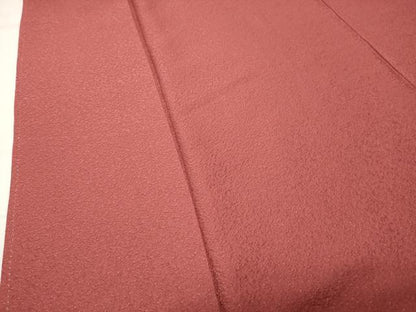 平和屋着物●上質な色無地　紋意匠　鳶色　正絹　逸品　CABI0414gh