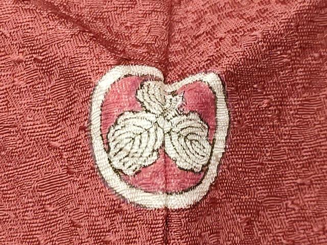 平和屋着物●上質な色無地　紋意匠　鳶色　正絹　逸品　CABI0414gh