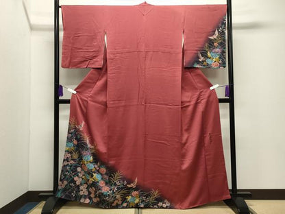 平和屋着物●染色作家　斉藤三才　訪問着　三才鳥　暈し染め　金彩　正絹　逸品　CABI0415gh