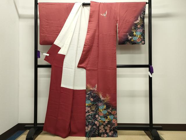平和屋着物●染色作家　斉藤三才　訪問着　三才鳥　暈し染め　金彩　正絹　逸品　CABI0415gh