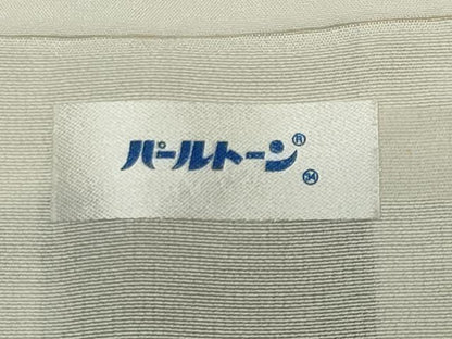 平和屋着物●江戸小紋　万筋　似せ紫色×灰黄緑色　正絹　逸品　CABI0416gh