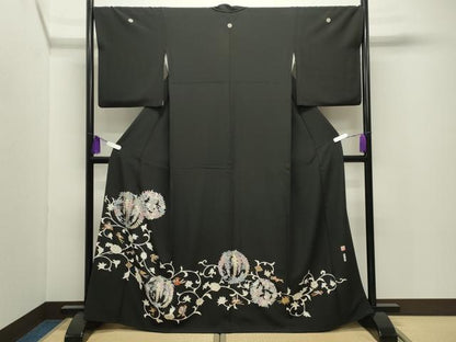 平和屋着物●豪華黒留袖　作家物　藤花房　宝尽くし花唐草文　金彩　正絹　逸品　CABI0418gh