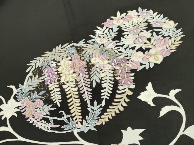 平和屋着物●豪華黒留袖　作家物　藤花房　宝尽くし花唐草文　金彩　正絹　逸品　CABI0418gh