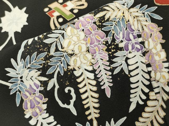 平和屋着物●豪華黒留袖　作家物　藤花房　宝尽くし花唐草文　金彩　正絹　逸品　CABI0418gh