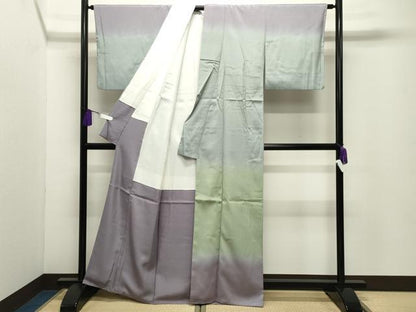 平和屋着物●訪問着　霞文　暈し染め　正絹　逸品　CABI0419gh