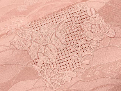 平和屋着物●中国三大刺繍　スワトウ刺繍　無地絵羽訪問着　芝草花丸地紋　一斤染色　正絹　逸品　未使用　CABI0420gh