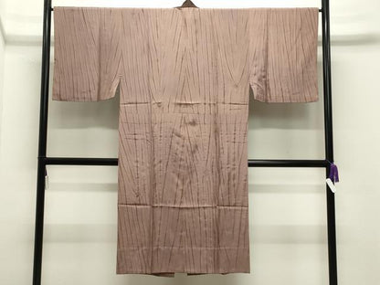 平和屋着物●男性　長襦袢　無双仕立て　絞り　縞　正絹　逸品　CABI0422gh