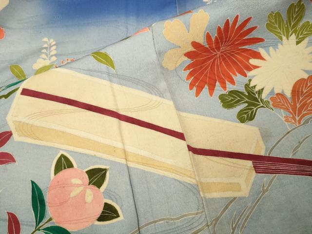 平和屋着物●アンティーク　大正ロマン　色留袖　鼓扇面花文　暈し染め　正絹　逸品　CABI0427gh