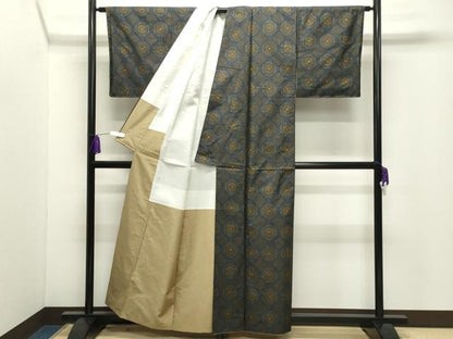 平和屋着物●本場大島紬　7マルキ　蜀江花文　正絹　逸品　CABI0429gh
