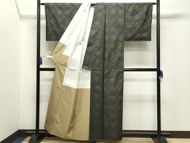 平和屋着物●本場大島紬　7マルキ　蜀江花文　正絹　逸品　CABI0429gh