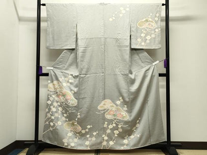 平和屋着物●訪問着　松竹梅文　金彩　正絹　逸品　CABI0430gh