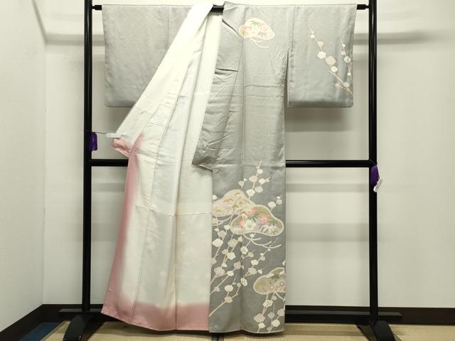 平和屋着物●訪問着　松竹梅文　金彩　正絹　逸品　CABI0430gh