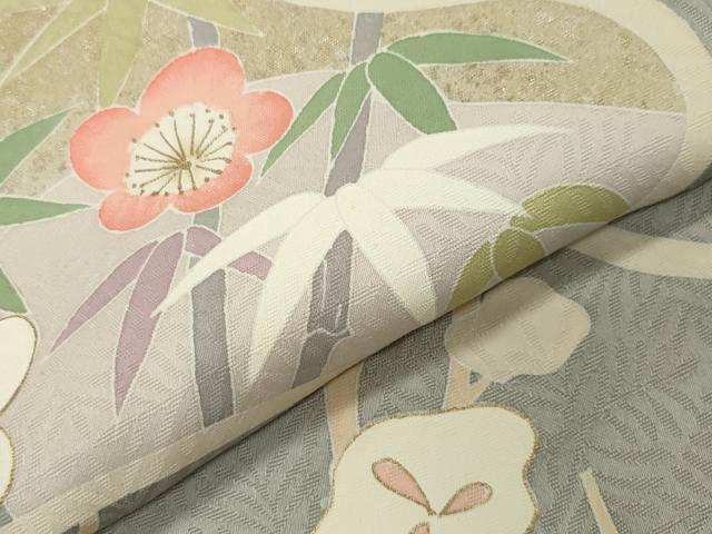 平和屋着物●訪問着　松竹梅文　金彩　正絹　逸品　CABI0430gh
