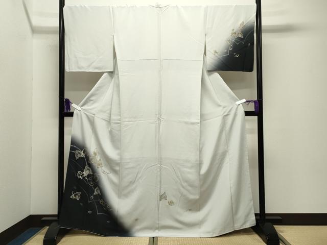 平和屋着物●訪問着　胡蝶蘭　暈し染め　金銀彩　正絹　逸品　CABI0433gh