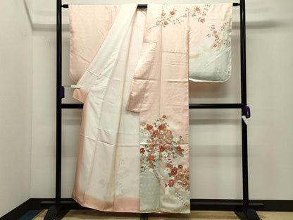 平和屋着物●訪問着　駒刺繍　熨斗花文　暈し染め　金彩　正絹　逸品　CABI0434gh