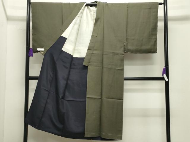 平和屋着物●男性　お召　霞文　三越扱い　正絹　逸品　未使用　CABI0435gh