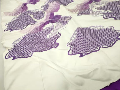 平和屋本店●中国三大刺繍　総刺繍　スワトウ刺繍　お引きずり　色打掛　和装　結婚式　婚礼　神社挙式　花嫁　群鶴文　逸品　CABI0437gh