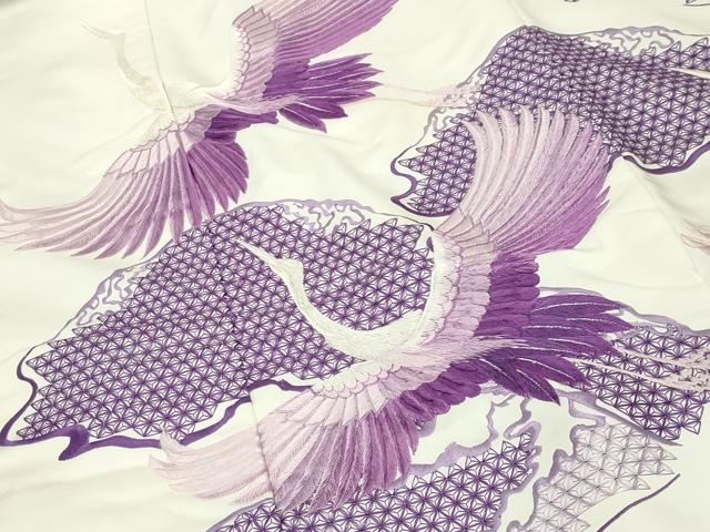 平和屋本店●中国三大刺繍　総刺繍　スワトウ刺繍　お引きずり　色打掛　和装　結婚式　婚礼　神社挙式　花嫁　群鶴文　逸品　CABI0437gh