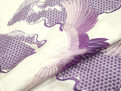 平和屋本店●中国三大刺繍　総刺繍　スワトウ刺繍　お引きずり　色打掛　和装　結婚式　婚礼　神社挙式　花嫁　群鶴文　逸品　CABI0437gh