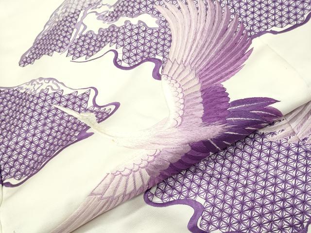 平和屋本店●中国三大刺繍　総刺繍　スワトウ刺繍　お引きずり　色打掛　和装　結婚式　婚礼　神社挙式　花嫁　群鶴文　逸品　CABI0437gh