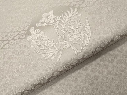 平和屋着物●無地絵羽訪問着　花丸地紋　薄梅鼠色　正絹　逸品　CABI0450gh